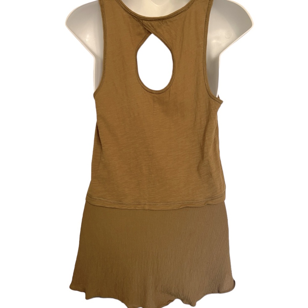 Anthropologie Little Yellow Button Tank Top with Peplum Size XS - Picture 2 of 6